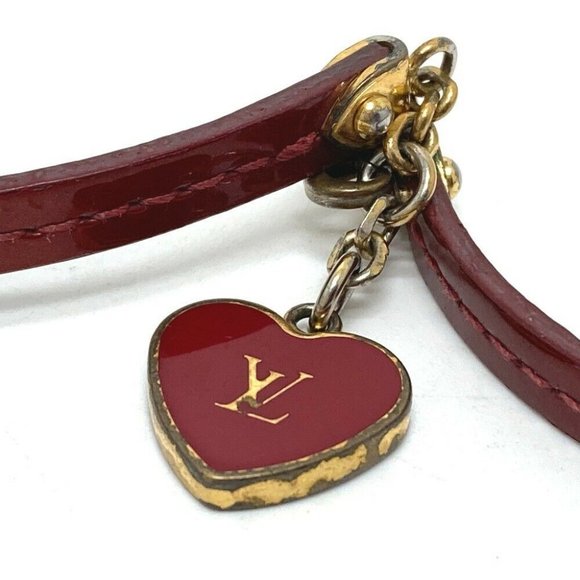 LOUIS VUITTON M6625F LV logo Bracelet commit Accessories Bracelet enamel Red - Picture 5 of 6